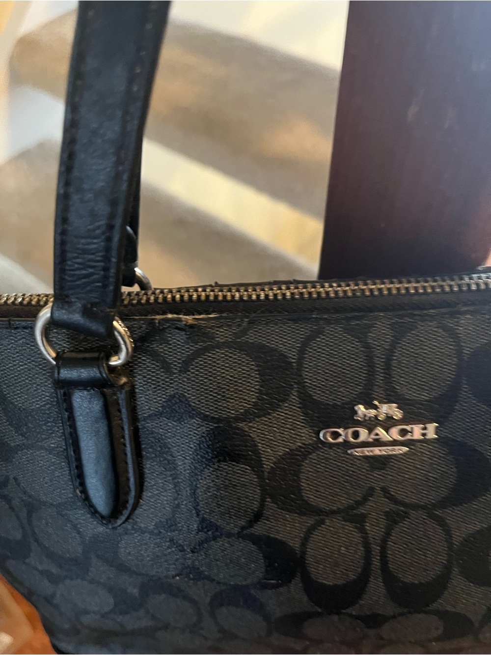 Coach Black & Gray Signature Tote - Picture 4 of 6